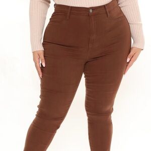 Fashion Nova Classic High Waisted Skinny Jeans (Chocolate)